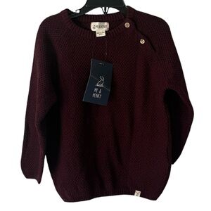 Me & Henry Roan Burgundy Maroon Knit Sweater Child’s Boys Size 4/5 NWT